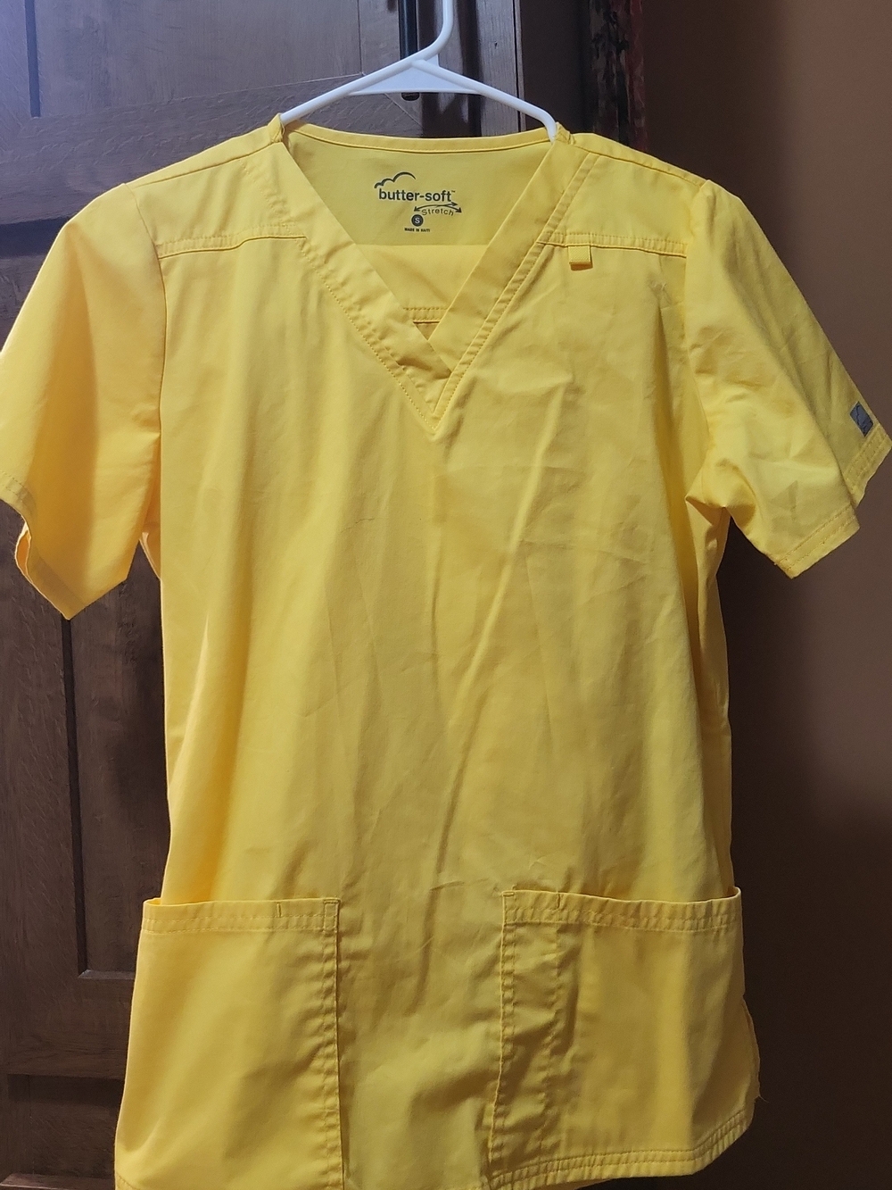 Butter-Soft Yellow V-Neck Men’s Scrub Top